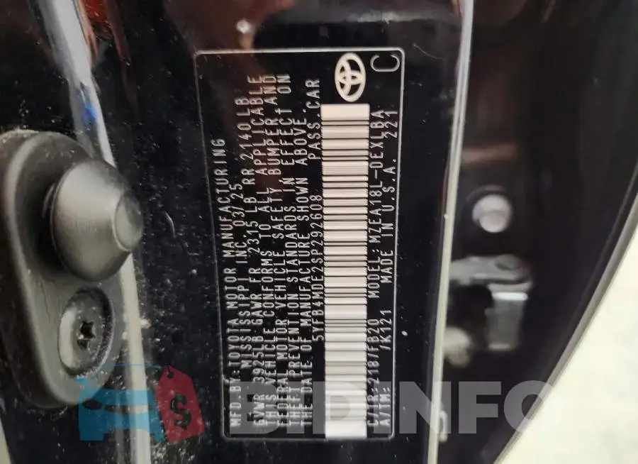 5YFB4MDE2SP292608 Photo# 12