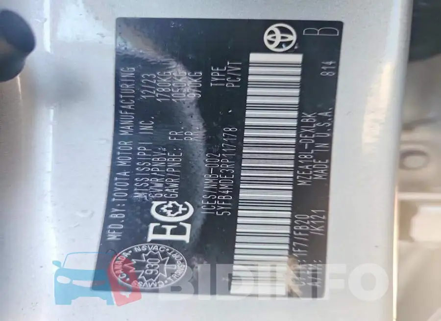 5YFB4MDE3RP117178 Photo# 12