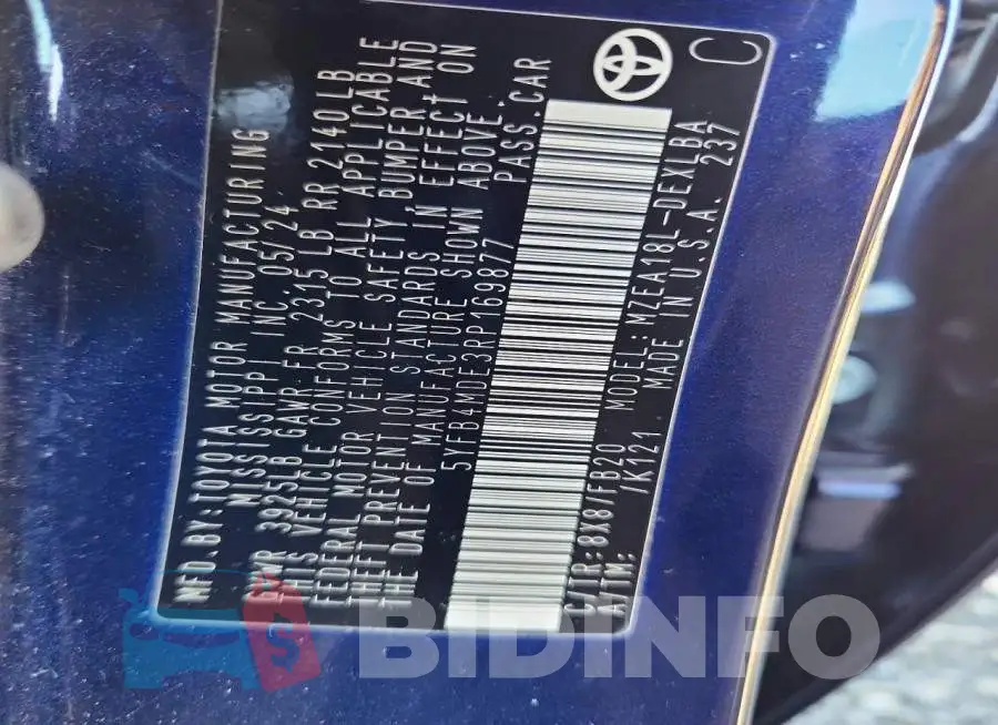 5YFB4MDE3RP169877 Photo# 13