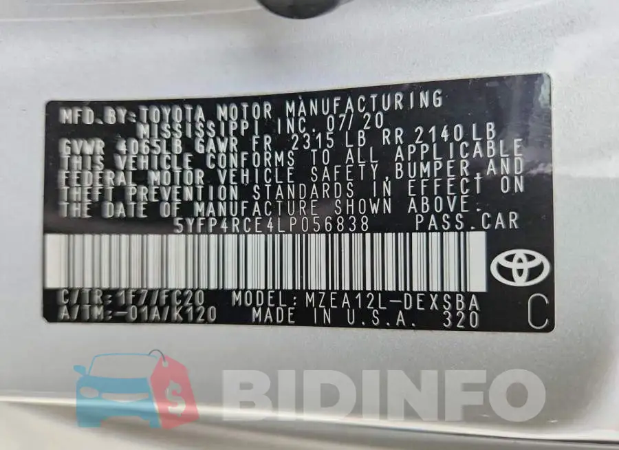 5YFP4RCE4LP056838 Photo# 12