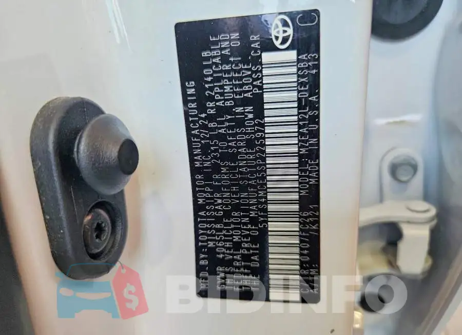 5YFS4MCE5SP225972 Photo# 12