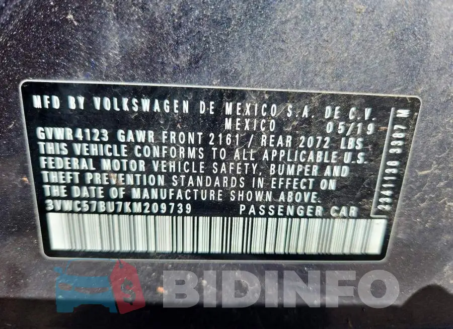 3VWC57BU7KM209739 Photo# 12
