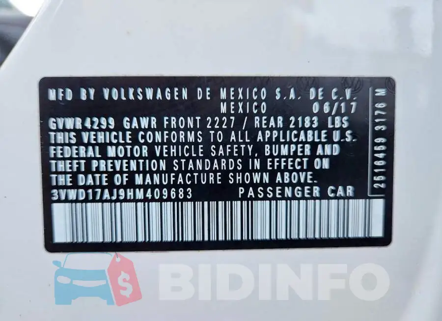 3VWD17AJ9HM409683 Photo# 12