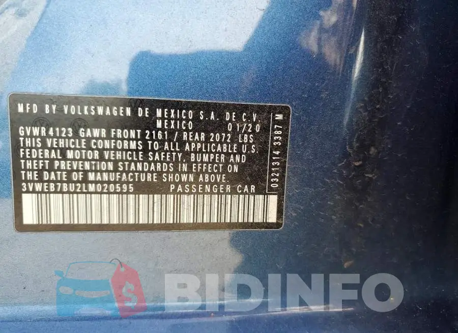 3VWEB7BU2LM020595 Photo# 12