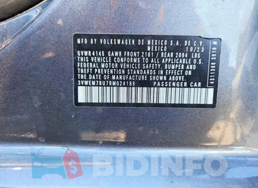 3VWEM7BU7RM024189 Photo# 12