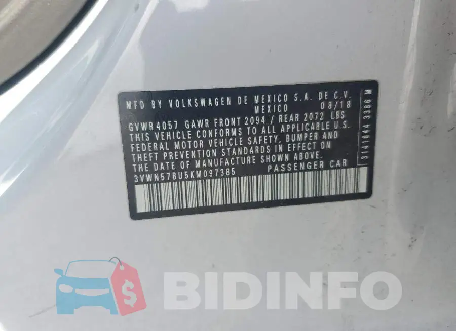 3VWN57BU5KM097385 Photo# 12