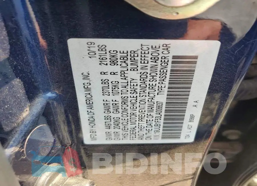 19UUB1F53LA006637 Photo# 12