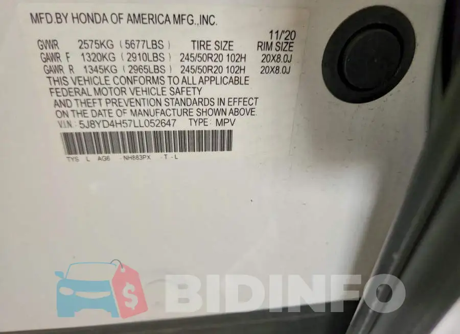 5J8YD4H57LL052647 Photo# 13