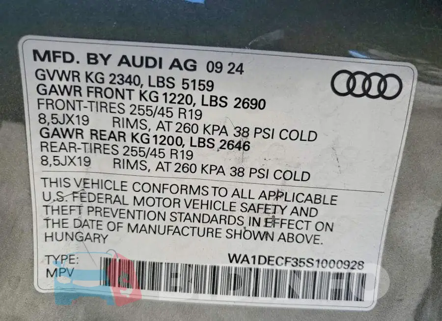 WA1DECF35S1000928 Photo# 14