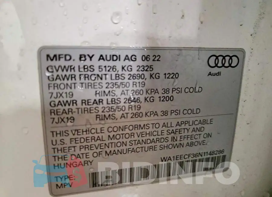 WA1EECF36N1148286 Photo# 13