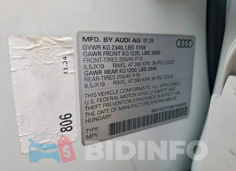 WA1EECF39S1040028 Photo# 13