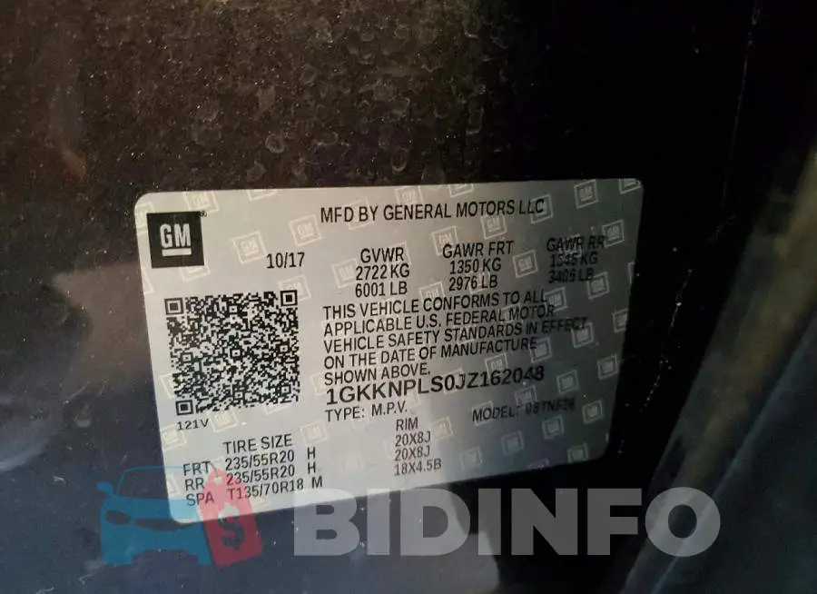 1GKKNPLS0JZ162048 Photo# 13