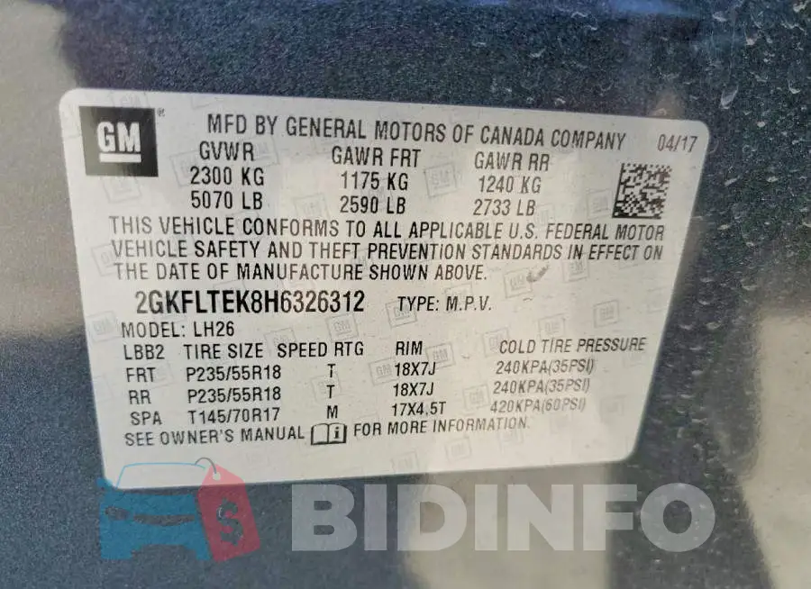 2GKFLTEK8H6326312 Photo# 13