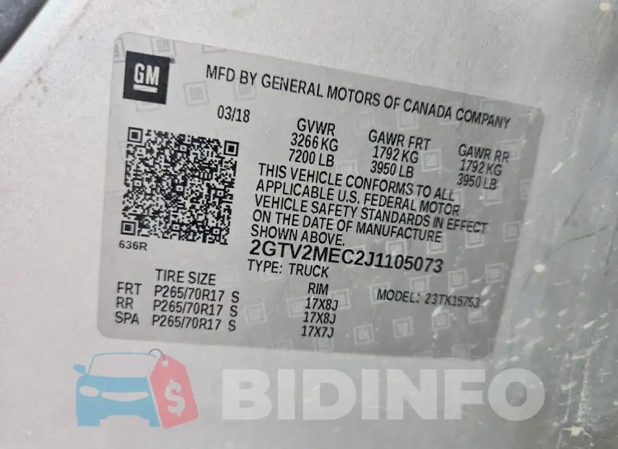 2GTV2MEC2J1105073 Photo# 12