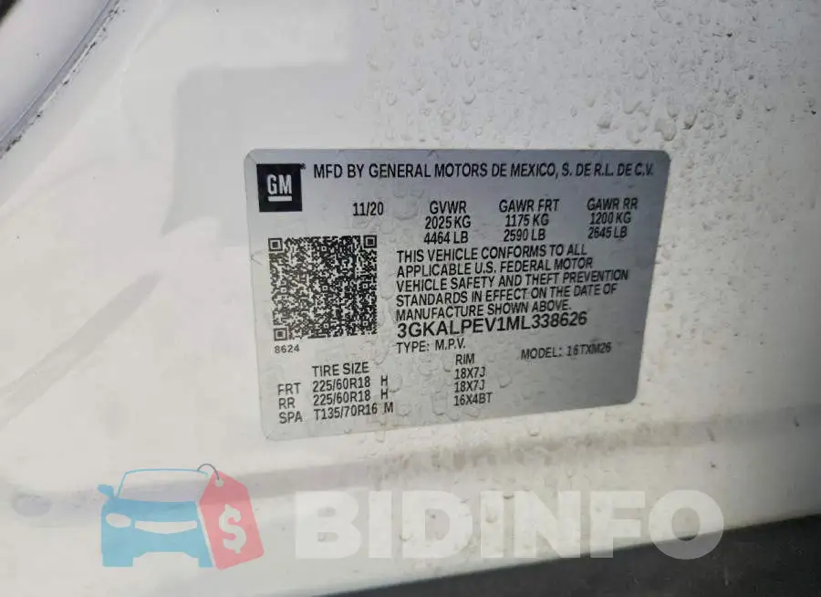 3GKALPEV1ML338626 Photo# 13