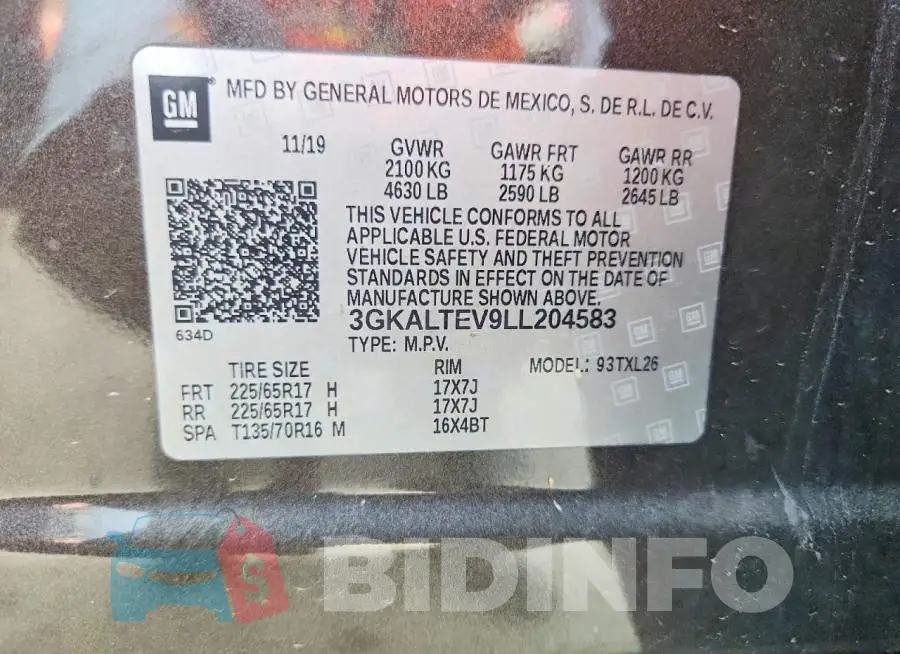 3GKALTEV9LL204583 Photo# 13