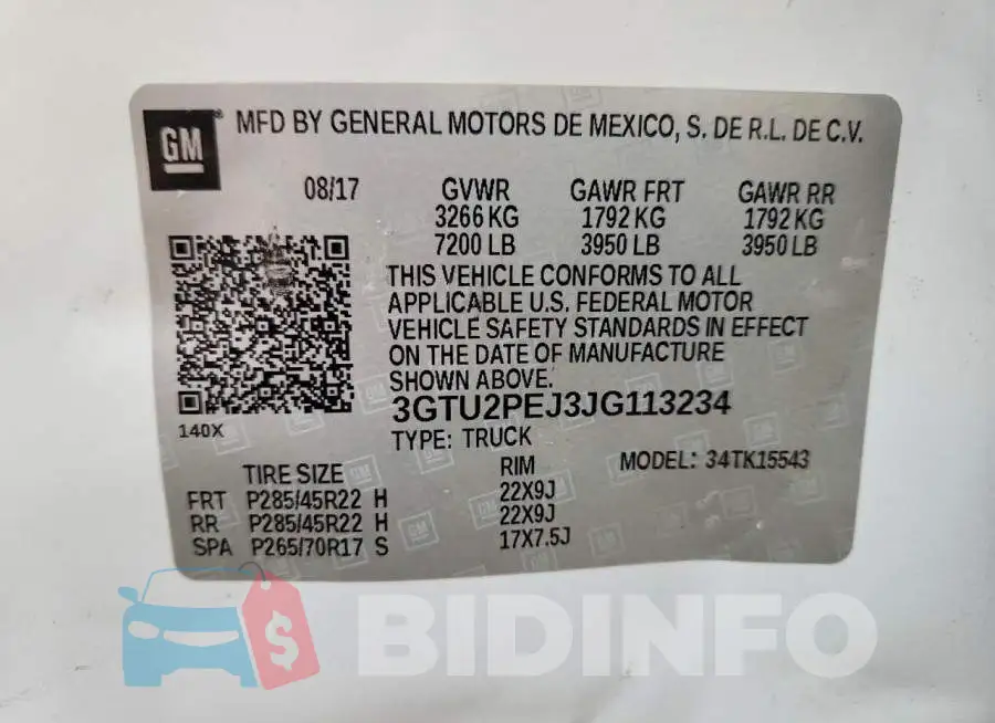3GTU2PEJ3JG113234 Photo# 13