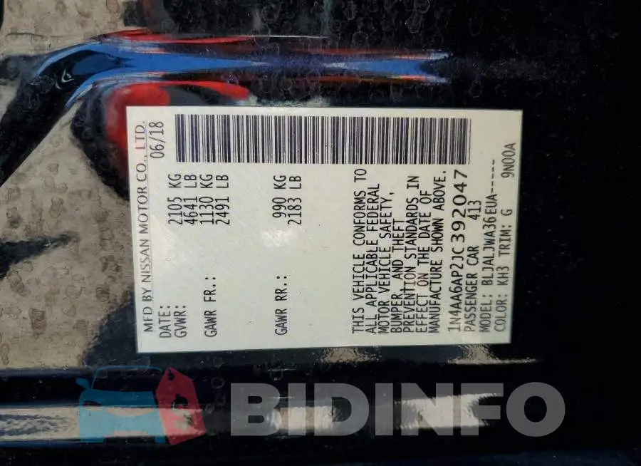 1N4AA6AP2JC392047 Photo# 14