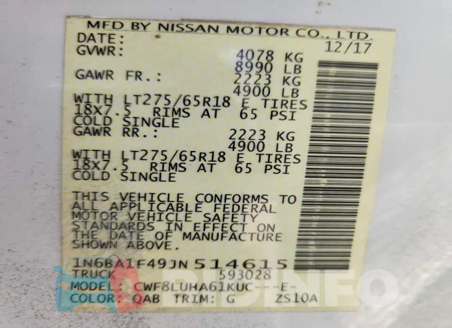 1N6BA1F49JN514615 Photo# 12
