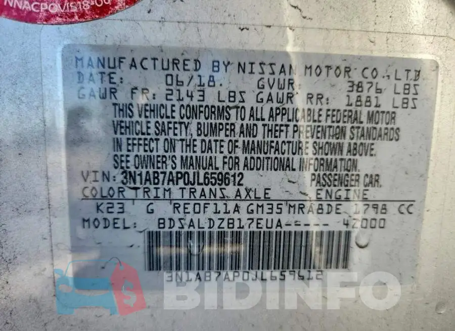 3N1AB7AP0JL659612 Photo# 12