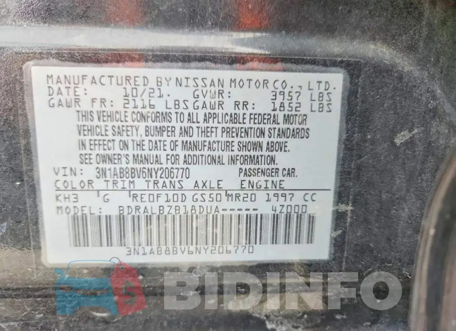 3N1AB8BV6NY206770 Photo# 12