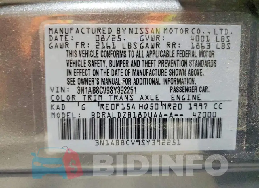 3N1AB8CV9SY392251 Photo# 13