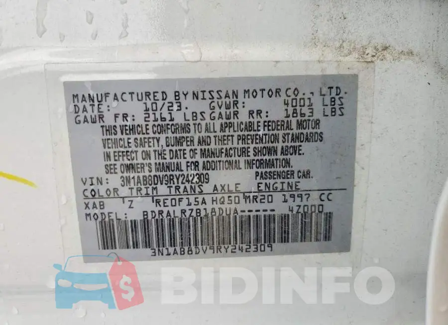 3N1AB8DV9RY242309 Photo# 12