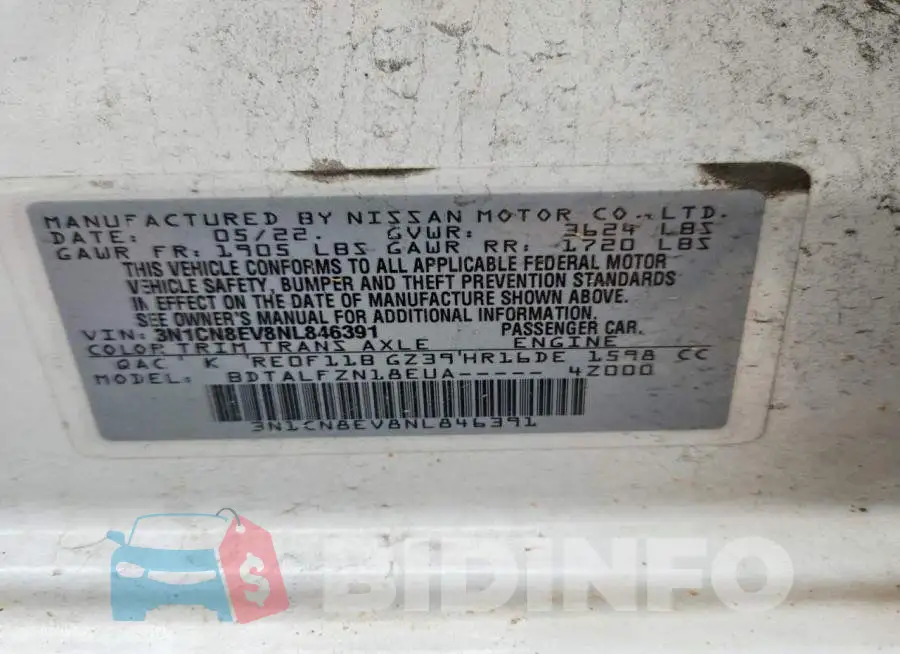3N1CN8EV8NL846391 Photo# 12