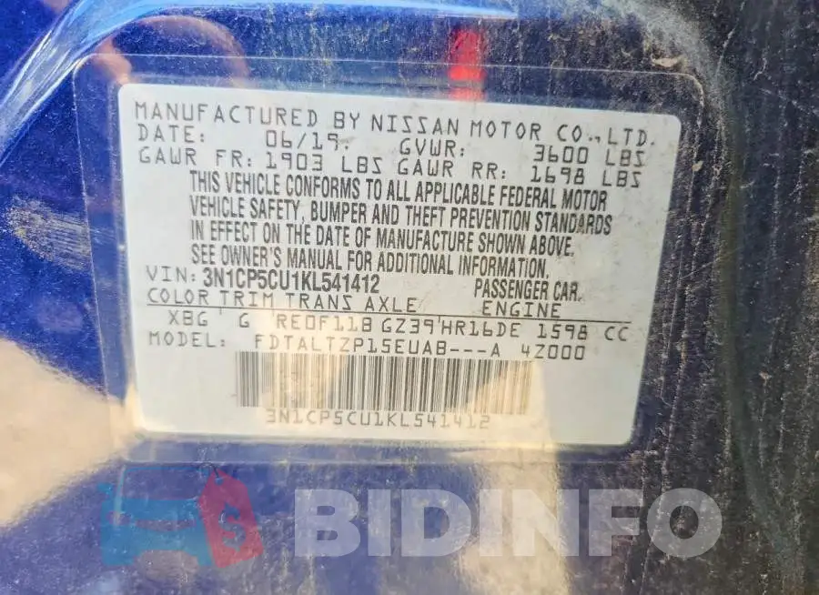 3N1CP5CU1KL541412 Photo# 13