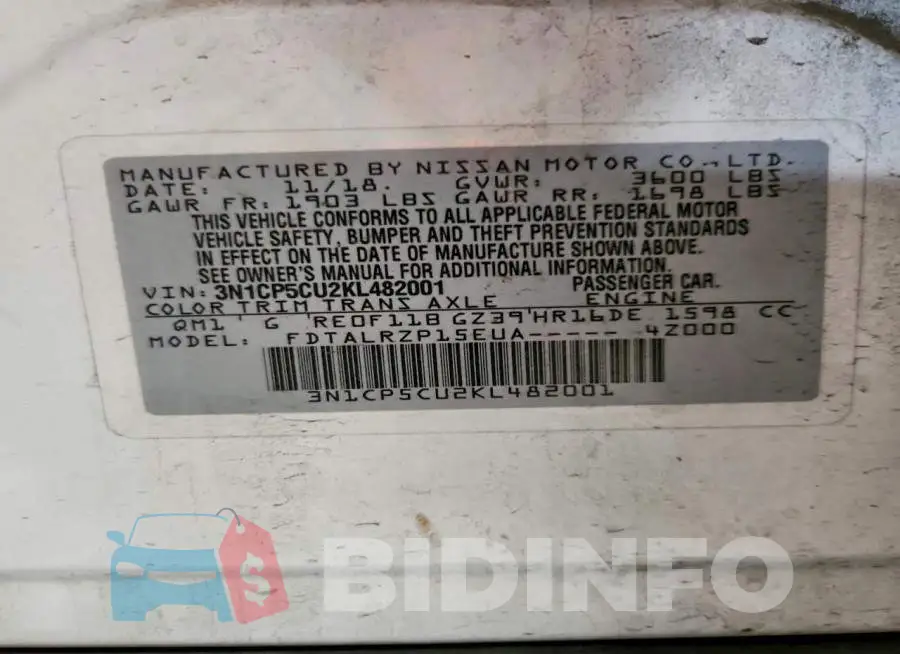3N1CP5CU2KL482001 Photo# 12