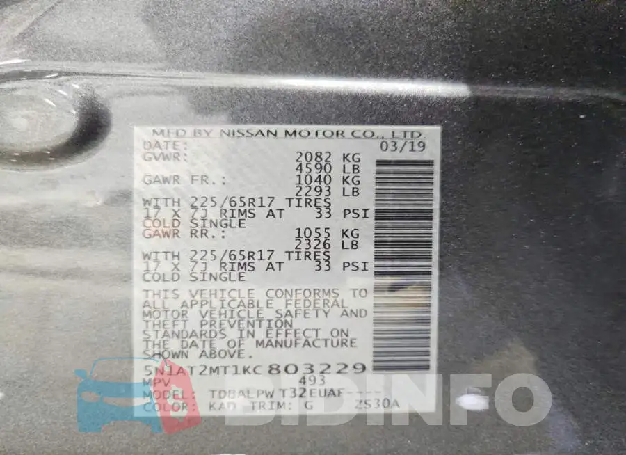 5N1AT2MT1KC803229 Photo# 12