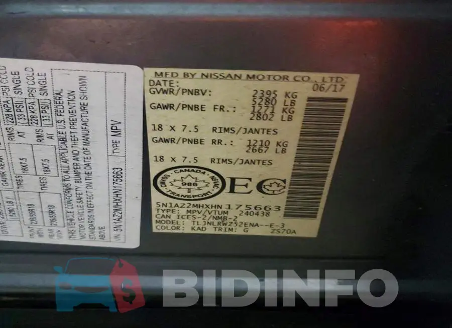 5N1AZ2MHXHN175663 Photo# 12