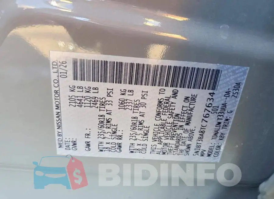 5N1BT3BA8TC767634 Photo# 14