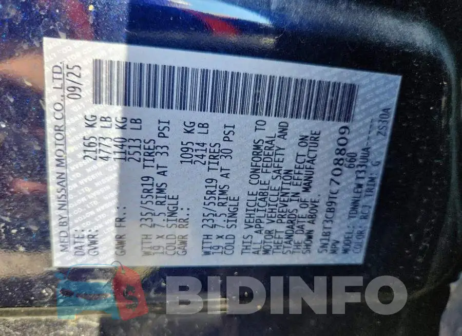 5N1BT3CB9TC708809 Photo# 14