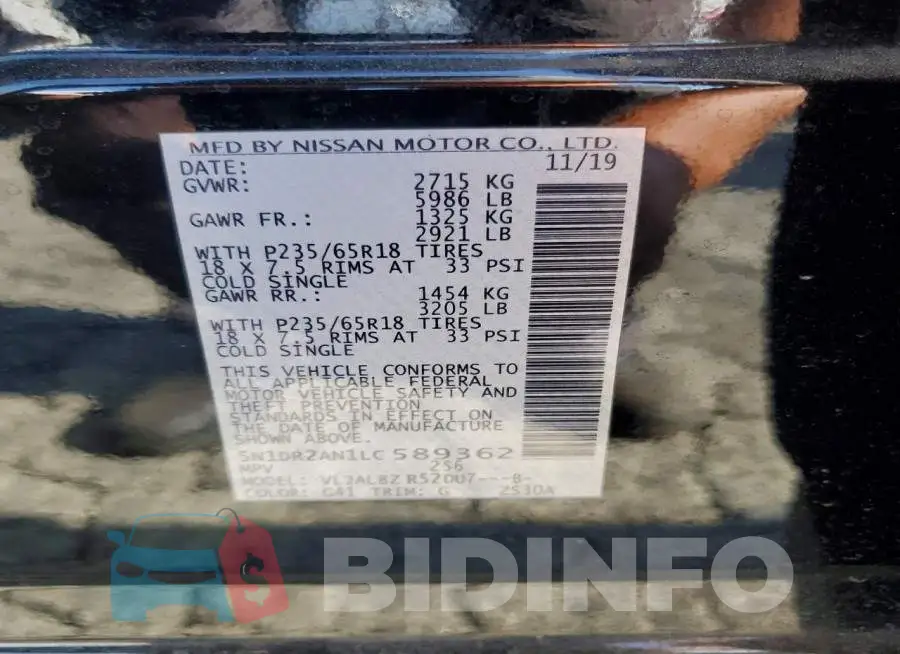 5N1DR2AN1LC589362 Photo# 13