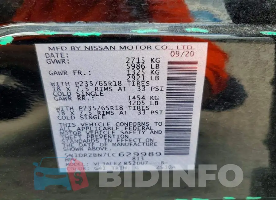 5N1DR2BN7LC629989 Photo# 13