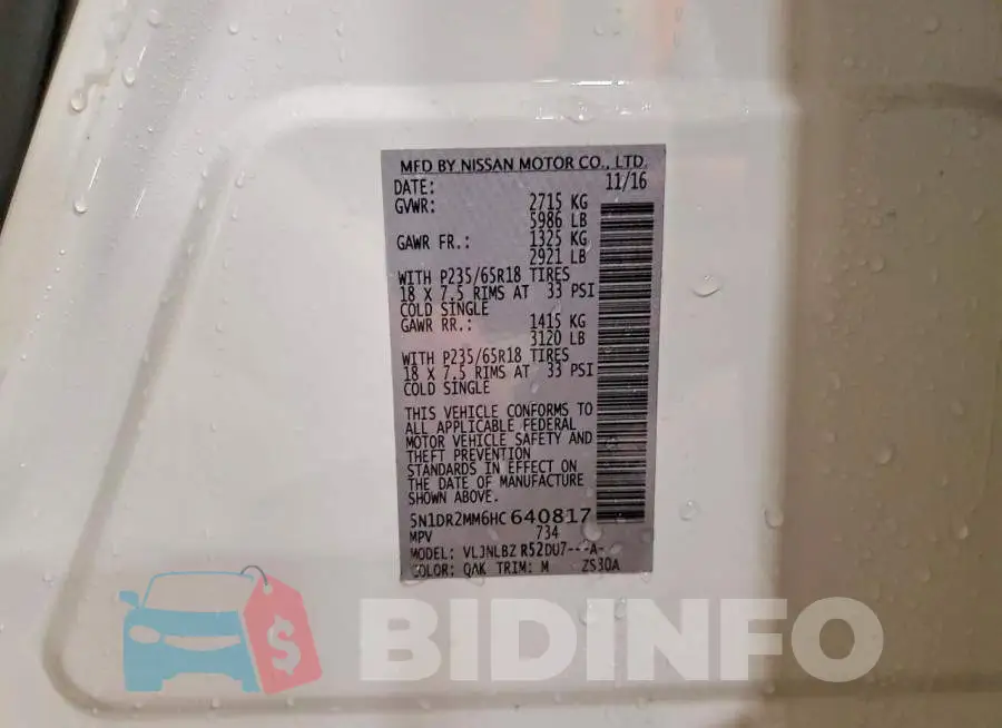 5N1DR2MM6HC640817 Photo# 14