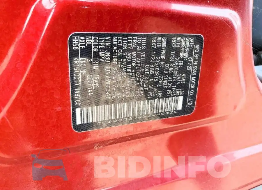 JN8BT3BA3PW000920 Photo# 12