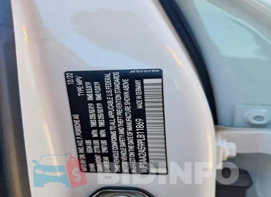 WP1AA2A59PLB11869 Photo# 13