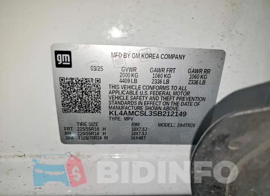 KL4AMCSL3SB212149 Photo# 13