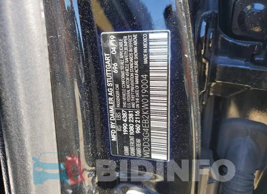 WDD3G4EB2KW019004 Photo# 12