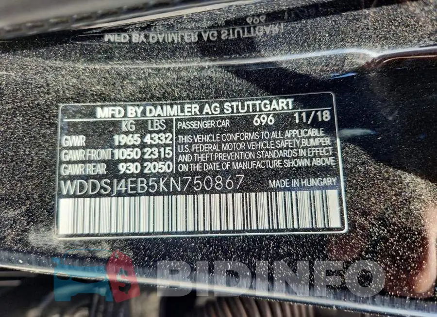 WDDSJ4EB5KN750867 Photo# 12