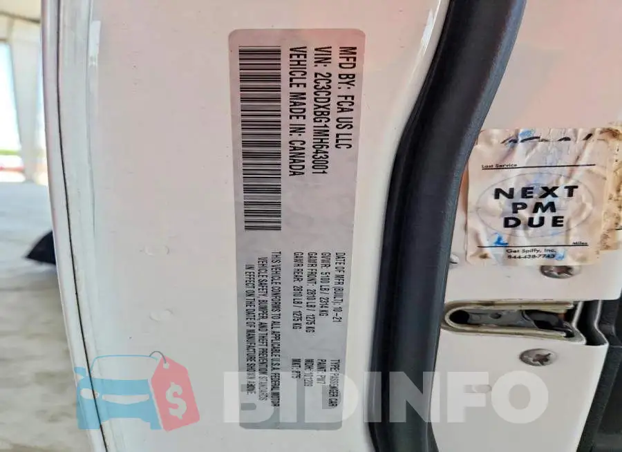 2C3CDXBG1MH643001 Photo# 12