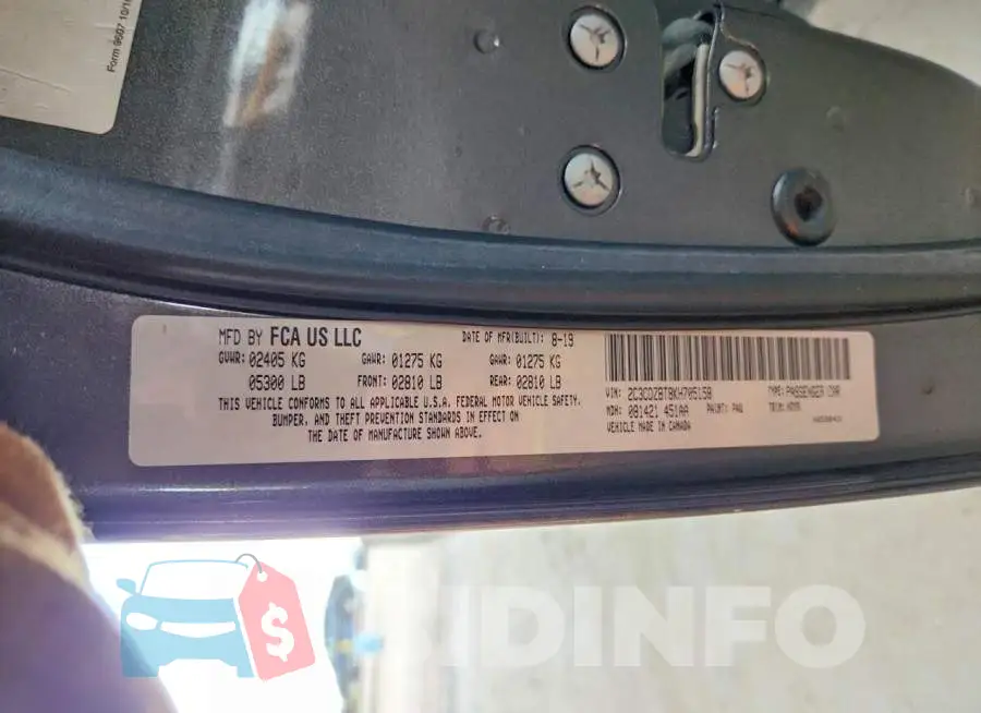2C3CDZBT8KH705158 Photo# 12