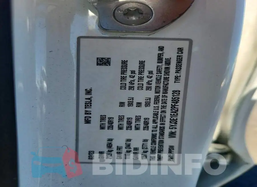 5YJ3E1EA2PF485128 Photo# 12