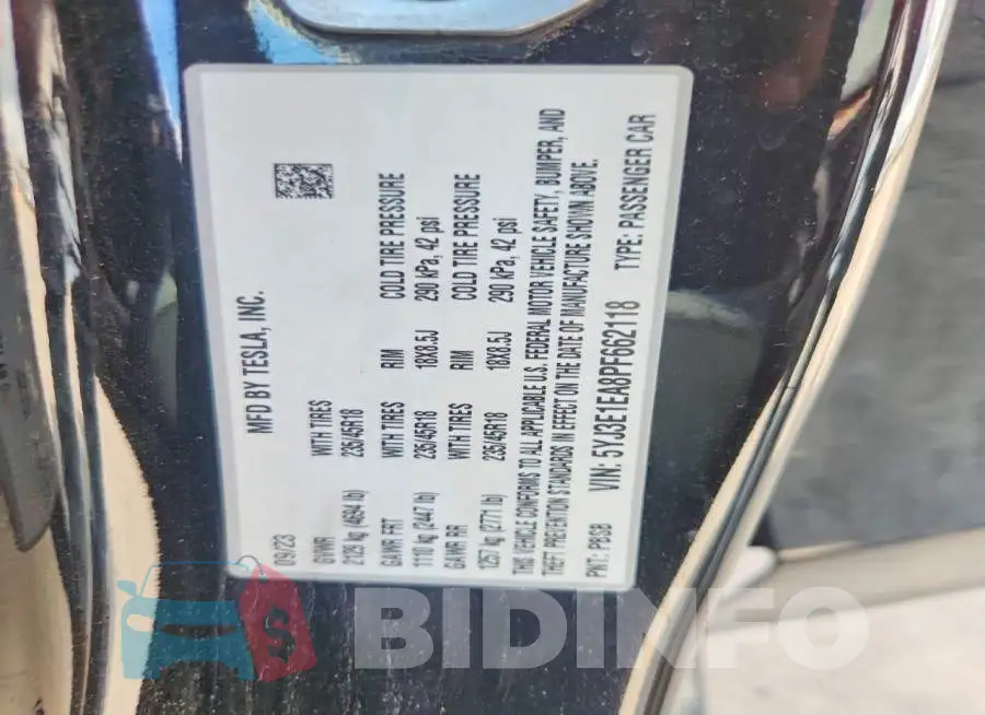 5YJ3E1EA8PF662118 Photo# 12