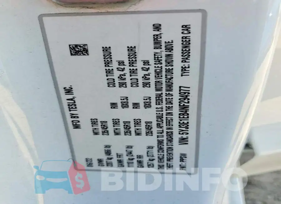 5YJ3E1EB4NF294977 Photo# 13