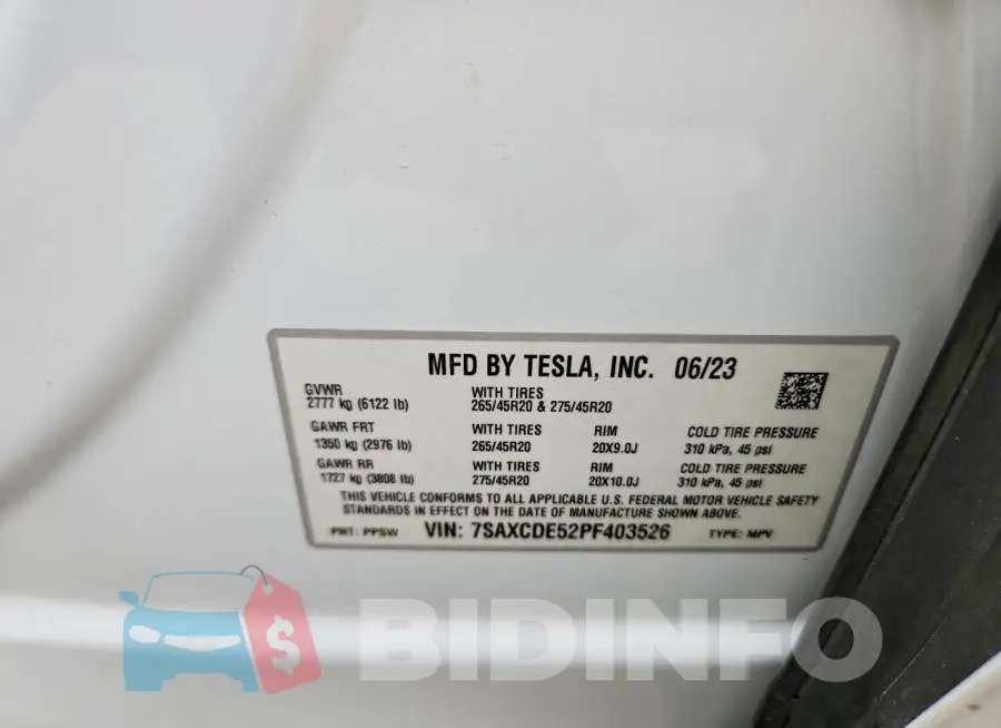 7SAXCDE52PF403526 Photo# 14