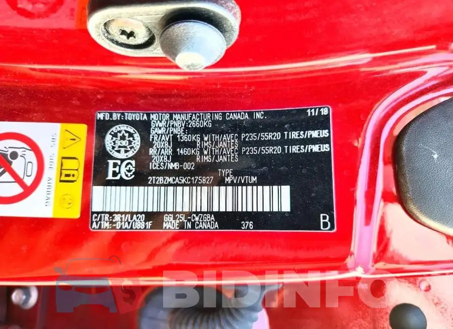 2T2BZMCA5KC175827 Photo# 13