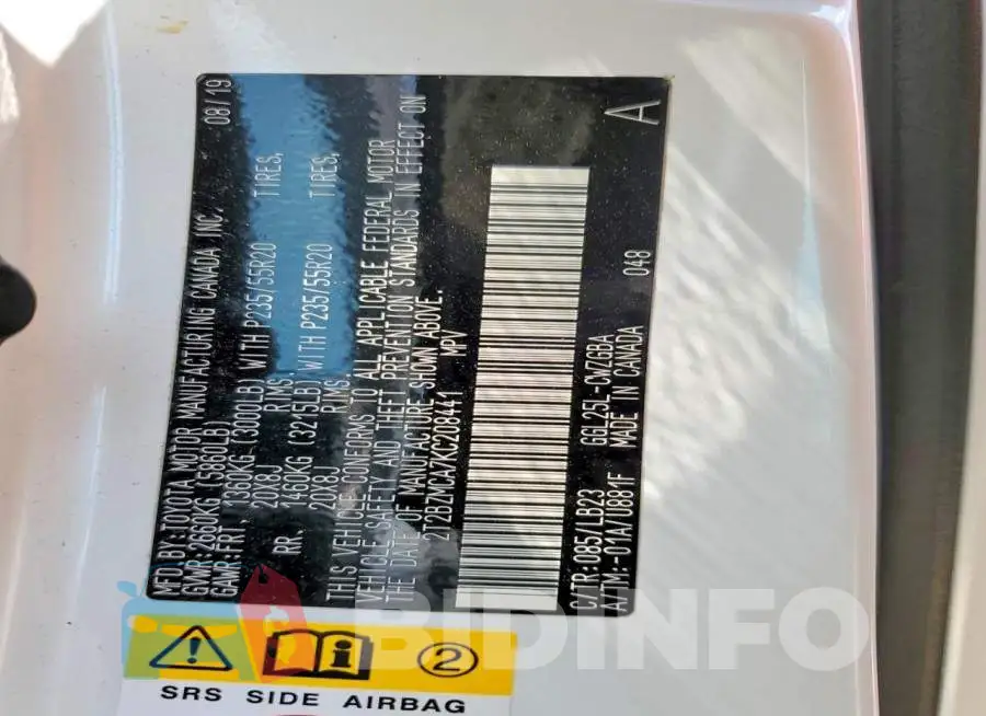 2T2BZMCA7KC208441 Photo# 13